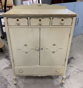 Queen Anne Style White Painted Chest
