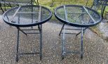 Pair of Iron Patio Round Tables