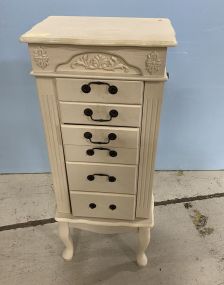 Modern White Queen Anne Jewelry Armoire