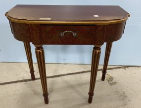 Red Tole Painted Console Table