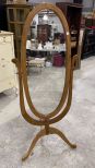 Oak Finish Cheval Mirror