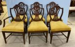 Six Mahogany Shield Back Dining Chairs