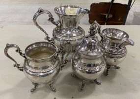 Windsor Plaque Silver Plate Serving Set