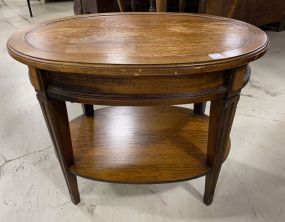 Brandt Oak Finish Oval Table