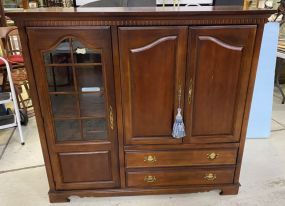 Large Cherry Entertainment Center Cabinet