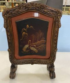Modern Small Fire Screen with Cranes