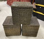 Four Woven Storage Bins