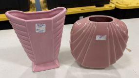 Two Vintage Glazed Pottery Vases