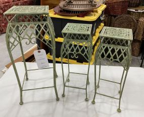 Three Stagger Sized Metal Plant Stands