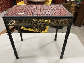 Metal Oriental Bamboo Style Side Table