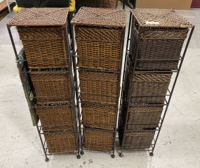 Three Woven Basket Storage Bins