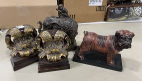 Bookends, Elephant and Bulldog Statues