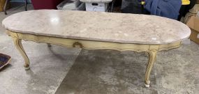 French Provincial Style Marble Top Coffee