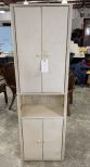 White Rattan Storage Cabinet