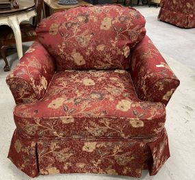 Floral Design Red Upholstery Chair