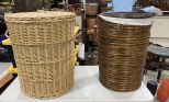 Two Woven Clothes Hampers