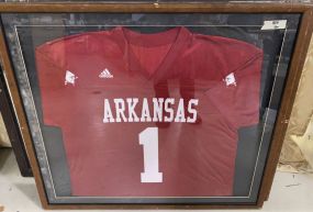 Arkansas Razorback Framed Football Jersey