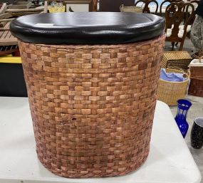 Woven Hamper Full of Linens