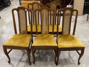 Five Queen Anne Caned Back Dining Chairs