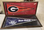 Georgia and Rice Owls Pennants