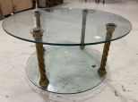 Round Glass and Brass Coffee Table