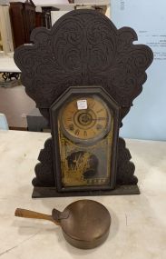 Early 20th Century Pressed Wood Mantle Clock
