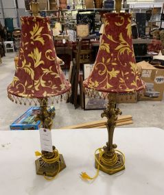 Gold Gilt Candle Stick Lamps