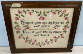 Framed Cross Stitch Framed Quote