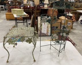 Four Slot Planter Rack and Metal Planter Stand