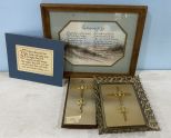 Four Religious Prints and Cross Plaques
