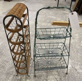 Metal Three Tier Rack and 6 Slot Wine Rack