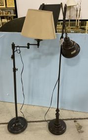 Two Green Metal Floor Lamps