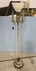 Oak Metal Torchiere Floor Lamp