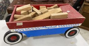 Play Skool Red Wood Wagon