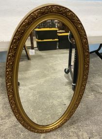 Plastic Gold Gilt Oval Mirror