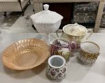 Porcelain Bowls, Covered Pots, Mugs, Creamer