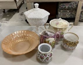 Porcelain Bowls, Covered Pots, Mugs, Creamer