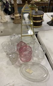 Pressed Glass Jars, and Glass Stand