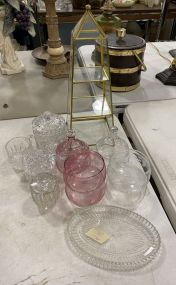 Pressed Glass Jars, and Glass Stand