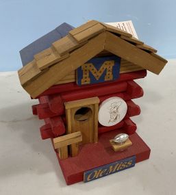 Hand Crafted Little Log Ole Miss Bird House