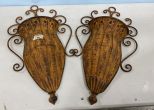 Pair of Metal Wall Planter Pockets