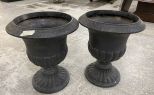 Pair of Plastic Planter Urns