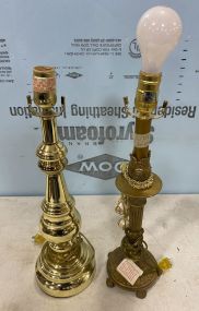 Brass Lamp and Gold Gilt Table Lamp