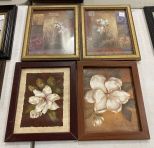 Group of 4 Prints Framed Featuring Flowers