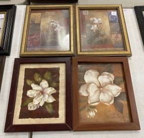 Group of 4 Prints Framed Featuring Flowers
