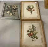 Group of Framed Prints, Pair of Framed Prints J.L. Prevost of Flowers, Silver Framed Flower
