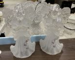 Pair of Light-Up Plastic Winter Wonderland Praying Angels