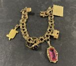 (No Shipping) Marked 14Kt Gold Charm Bracelet