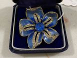 Rare 1940's Coro Corocraft Sterling Silver Flower Brooch