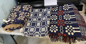 Three Hand Woven Coverlets
